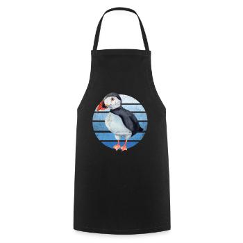 Puffin Parrot Lunde Bird Gift - Cooking Apron - black - Front - AI Model Male 185 dark (185cm)