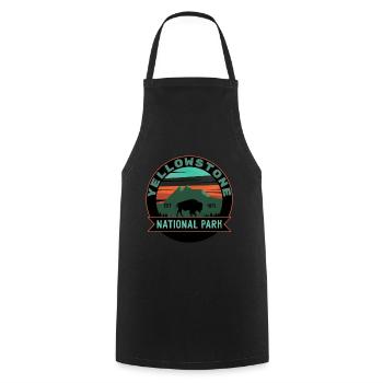 Yellowstone National Park design. - Cooking Apron - black - Front - AI Model Male 185 dark (185cm)