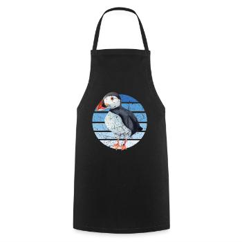 Puffin Parrot Lunde Bird Gift - Cooking Apron - black - Front - AI Model Male 185 dark (185cm)