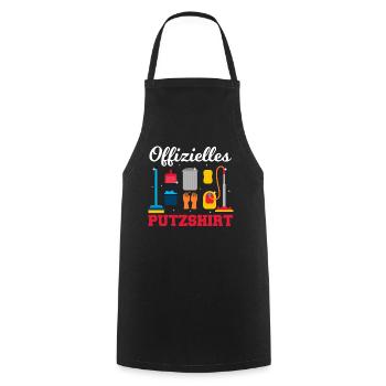 Offizielles Putzshirt Sauber machen aufräumen - Kochschürze - Schwarz - Vorne - AI Model Male 185 dark (185cm)