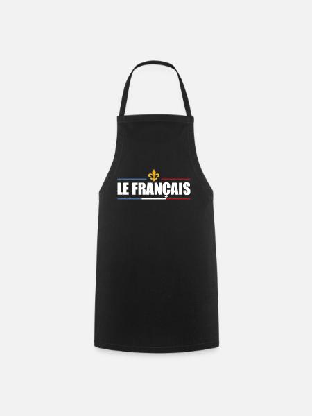 Le français | Fleur de Lys | Cadeau patriote - Tablier de cuisine - noir
