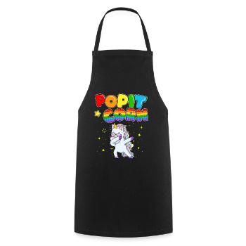 Pop It Corn Licorne douce enchanteresse - Tablier de cuisine - noir - Devant - AI Model Male 185 dark (185cm)