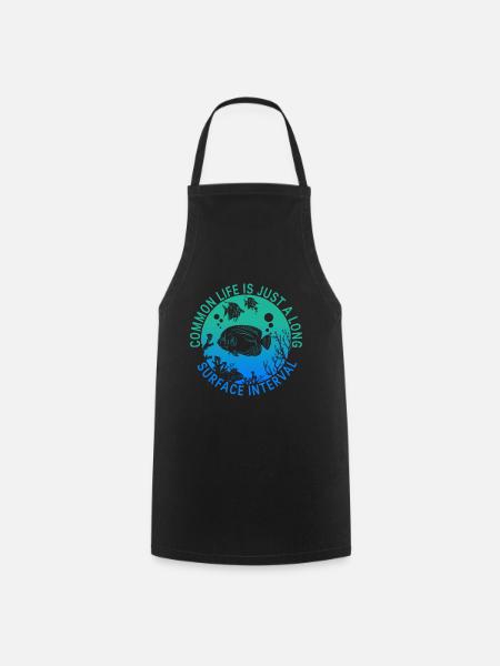 Conception de plongeur de récif corallien, plongée sous-marine - Tablier de cuisine - noir