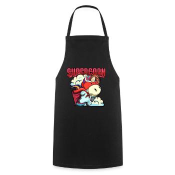 Lustige Supercorn Einhorn Papa Supercorn Vatertag - Kochschürze - Schwarz - Vorne - AI Model Male 185 dark (185cm)