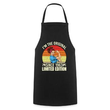 I am the original since 1963 Limited Edition - Cooking Apron - black - Front - AI Model Male 185 dark (185cm)
