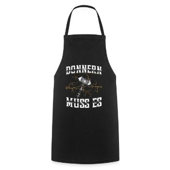 Donnern Muss Es Wikinger Kriegerin Walküre Odin - Kochschürze - Schwarz - Vorne - AI Model Male 185 dark (185cm)