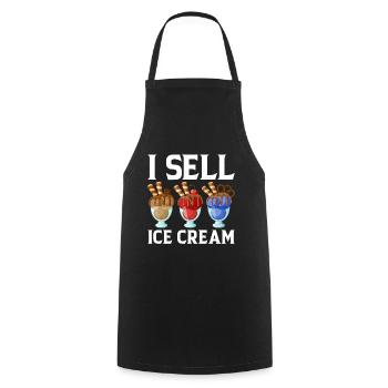 Je vends de la crème glacée Sorbet Icicles Mochi - Tablier de cuisine - noir - Devant - AI Model Male 185 dark (185cm)
