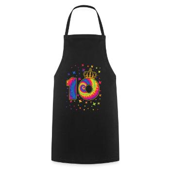 Tie-dye 10. Geburtstagsfeier 10 Jahre Alter - Kochschürze - Schwarz - Vorne - AI Model Male 185 dark (185cm)