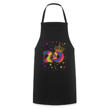 Tie-dye 20. Geburtstagsfeier 20 Jahre Alter - Kochschürze - Schwarz - Vorne - AI Model Male 185 dark (185cm)