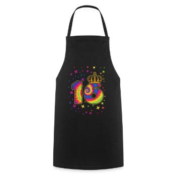 Tie-dye 16. Geburtstagsfeier 16 Jahre Alter - Kochschürze - Schwarz - Vorne - AI Model Male 185 dark (185cm)
