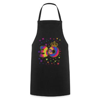 Tie-dye 30. Geburtstag Party 30 Jahre Alter - Kochschürze - Schwarz - Vorne - AI Model Male 185 dark (185cm)