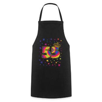 Tie-dye 55th birthday party 55 years old - Cooking Apron - black - Front - AI Model Male 185 dark (185cm)