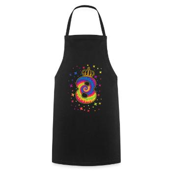 Tie-dye 8. Geburtstagsfeier 8 Jahre Alter - Kochschürze - Schwarz - Vorne - AI Model Male 185 dark (185cm)