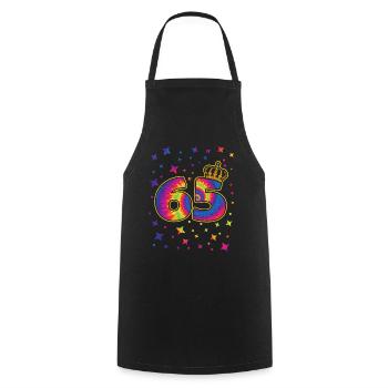 Tie-dye 65th birthday party 65 years old - Cooking Apron - black - Front - AI Model Male 185 dark (185cm)