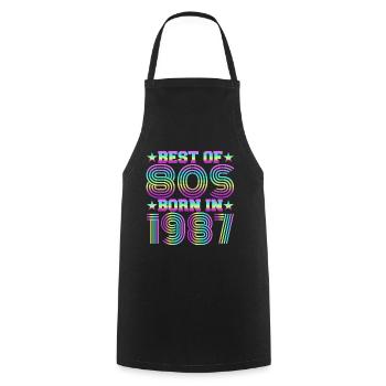 Best of the 80s Born in 1987 Vintage - Cooking Apron - black - Front - AI Model Male 185 dark (185cm)
