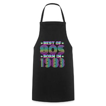 Le meilleur des années 80 né en 1983 Anniversaire vintage - Tablier de cuisine - noir - Devant - AI Model Male 185 dark (185cm)