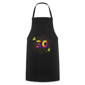 Tie-dye 30th Birthday Party 30 Years Old - Cooking Apron - black - Front - AI Model Male 185 dark (185cm)