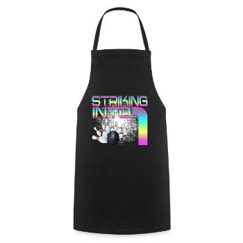 Hitting In 4 Bowling Bowlers 4th Birthday Party - Cooking Apron - black - Front - AI Model Male 185 dark (185cm)