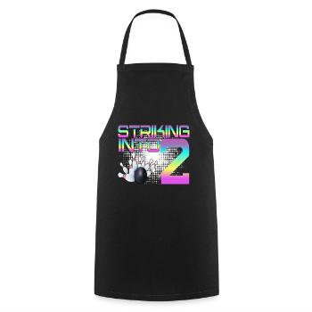 Hitting In 2 Bowling Bowlers 2nd Birthday Party - Cooking Apron - black - Front - AI Model Male 185 dark (185cm)