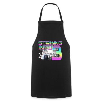 Hitting In 3 Bowling Bowlers 3rd Birthday Party - Cooking Apron - black - Front - AI Model Male 185 dark (185cm)