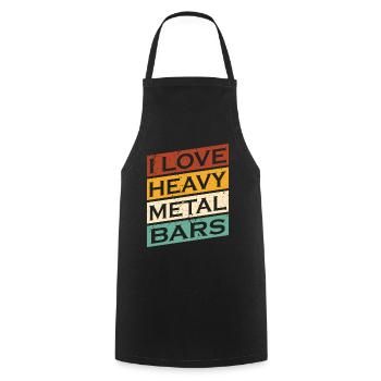 I love Heavy Metal Blacksmith Bladesmith - Cooking Apron - black - Front - AI Model Male 185 dark (185cm)