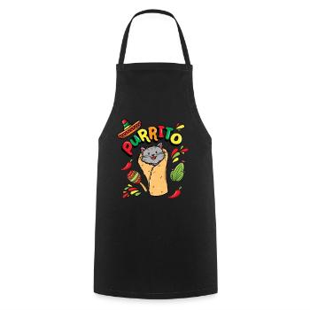 Purrr Cussion Katze Shirt, Katzenliebhaber Shirt, - Kochschürze - Schwarz - Vorne - AI Model Male 185 dark (185cm)