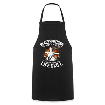 Forging Is Not a HobbySmith - Cooking Apron - black - Front - AI Model Male 185 dark (185cm)