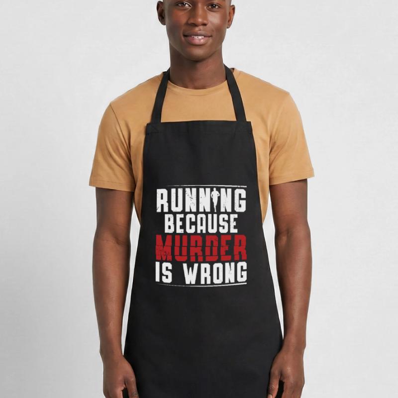 Running Because Murder Is Wrong Runner Marathon Cooking Apron