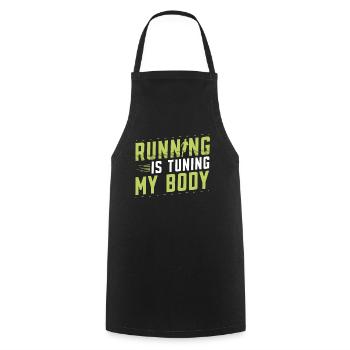 Courir, c’est régler mon body runner Marathon Trail - Tablier de cuisine - noir - Devant - AI Model Male 185 dark (185cm)