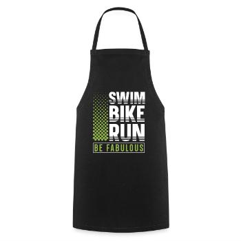 Swim Bike Run Be Fabulous Triathlon Athlete Swim - Cooking Apron - black - Front - AI Model Male 185 dark (185cm)