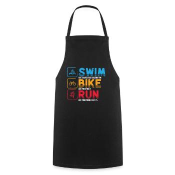 Natation Cyclisme Course Triathlon Athlète - Tablier de cuisine - noir - Devant - AI Model Male 185 dark (185cm)