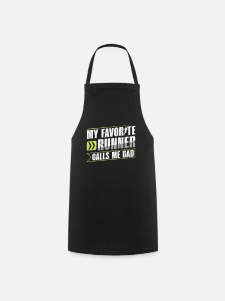 Mon coureur préféré m’appelle Papa Runner - Tablier de cuisine - noir