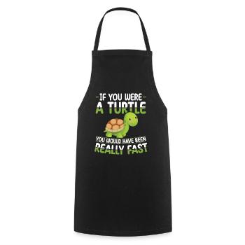 Si vous étiez une tortue, vous seriez une - Tablier de cuisine - noir - Devant - AI Model Male 185 dark (185cm)