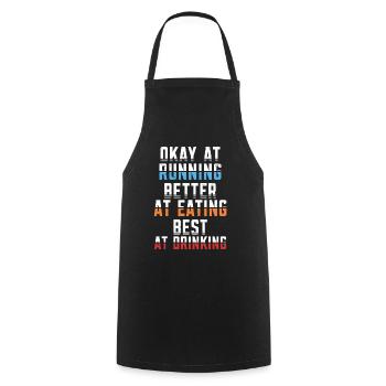 Okay when running better when eating - Cooking Apron - black - Front - AI Model Male 185 dark (185cm)