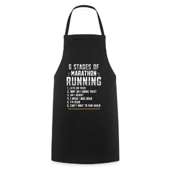 6 étapes du Marathon Marathon Vêtements - Tablier de cuisine - noir - Devant - AI Model Male 185 dark (185cm)
