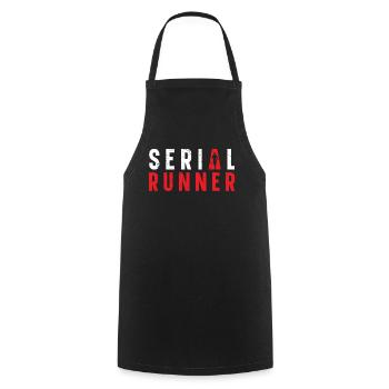Serial runner marathon clothing - Cooking Apron - black - Front - AI Model Male 185 dark (185cm)