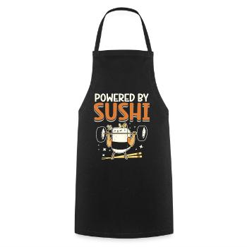 Propulsé par Sushi Lovers Japan Japanese - Tablier de cuisine - noir - Devant - AI Model Male 185 dark (185cm)