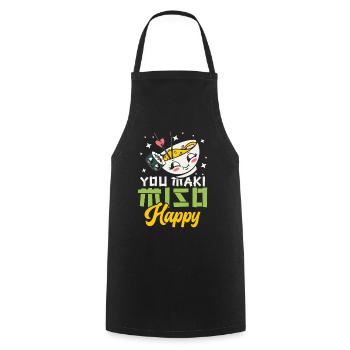You Maki Miso Happy Ramen Lover Japan - Cooking Apron - black - Front - AI Model Male 185 dark (185cm)