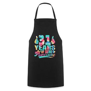 31st birthday or anniversary 31 years of being - Cooking Apron - black - Front - AI Model Male 185 dark (185cm)