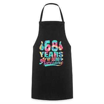 68th birthday or anniversary 68 years of being - Cooking Apron - black - Front - AI Model Male 185 dark (185cm)