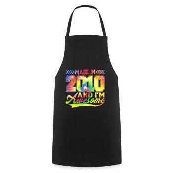 Made In 2010 And I Am Awesome Color Spectrum - Cooking Apron - black - Front - AI Model Male 185 dark (185cm)