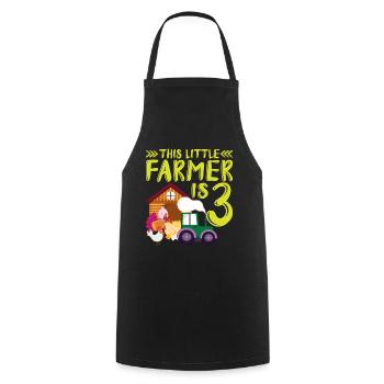 This small farmer is 3 farm thematic - Cooking Apron - black - Front - AI Model Male 185 dark (185cm)