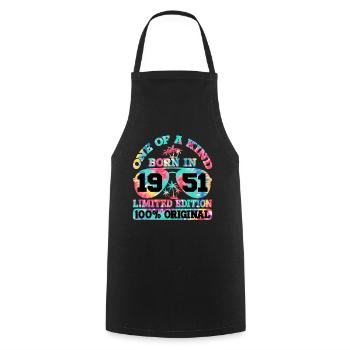 Unique Born 1951 Limited Edition - Cooking Apron - black - Front - AI Model Male 185 dark (185cm)