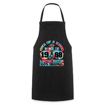 Unique Born 1988 Limited Edition - Cooking Apron - black - Front - AI Model Male 185 dark (185cm)