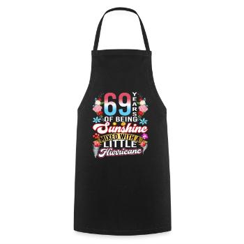 69 years of sunshine mixed with a small - Cooking Apron - black - Front - AI Model Male 185 dark (185cm)