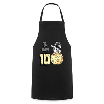 I am 10 Space Astronaut Kid Moon Walker 10. - Cooking Apron - black - Front - AI Model Male 185 dark (185cm)
