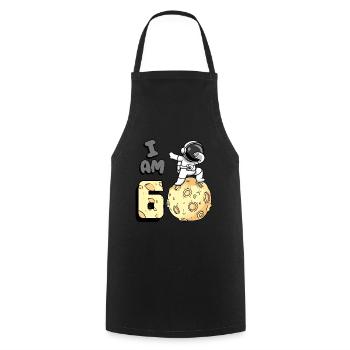 Je suis astronaute de 6 pièces enfant Moon Walker 6. - Tablier de cuisine - noir - Devant - AI Model Male 185 dark (185cm)
