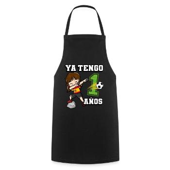 Football Girl It's My 1 Birthday Spanish - Cooking Apron - black - Front - AI Model Male 185 dark (185cm)