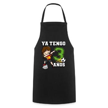 Football girl it's my 3rd birthday Spanish - Cooking Apron - black - Front - AI Model Male 185 dark (185cm)
