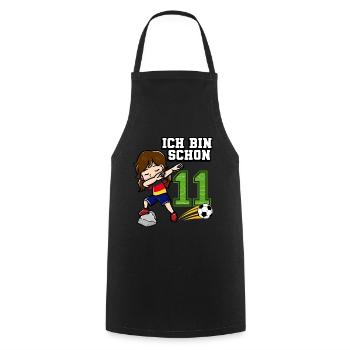 Fußball Mädchen Ich bin schon 11 Geburtstag - Kochschürze - Schwarz - Vorne - AI Model Male 185 dark (185cm)